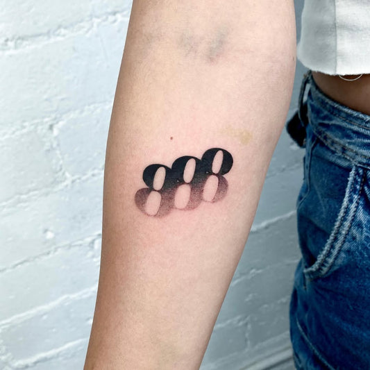 888 tattoo meaning: luck, numerology, Chinese symbolism, and design variations blog image for tattoo symbolism, style, and design direction