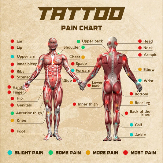 Detailed tattoo pain chart